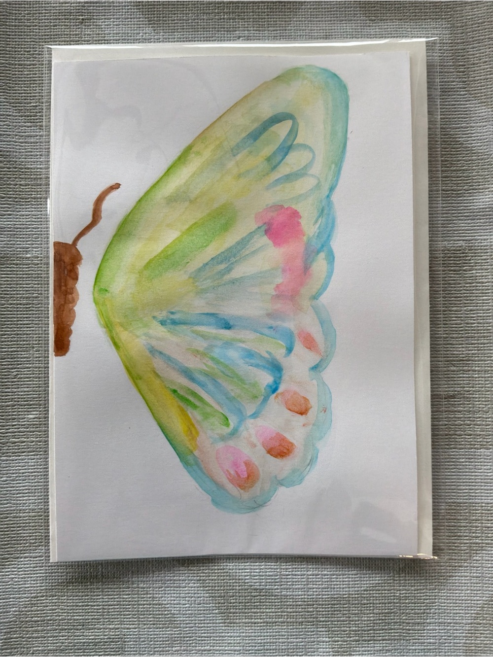 Watercolor Butterfly birthday card with envelope